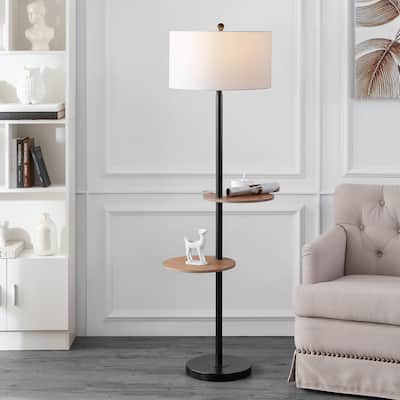 SAFAVIEH Lighting Kelsen 63-inch LED 2-shelf Floor Lamp - 22" W x 18" L x 62.8" H