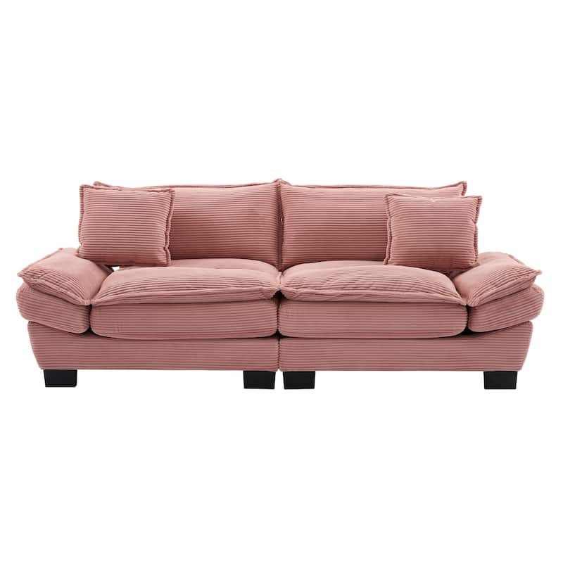 65.5" Upholstered 3-Seater Sofa Couch with Two Pillows and Sturdy Construction