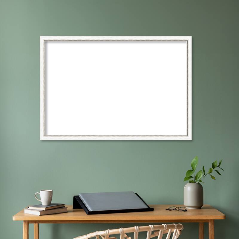 Amanti Art Morgan White Blue Framed Dry Erase Magnetic Board