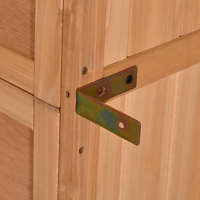 72" Large Patio Garden Shed with Waterproof Roof, Outdoor Storage Cabinet with Workstation & Hooks