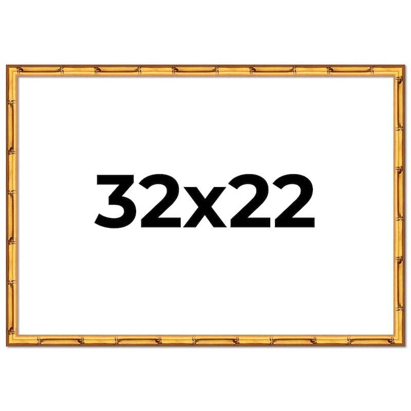 32x22 Frame Gold Bamboo Picture Frame Modern Photo Frame Includes UV Acrylic Shatter Guard Front Acid Free Foam Backing Board
