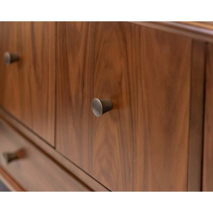 Mid-Century Modern Wood Sideboard, Fully Assembled, Brown