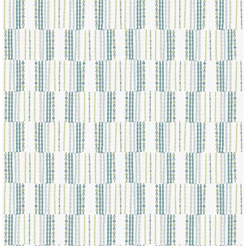 A-Street Prints Burgen Teal Geometric Linen Wallpaper
