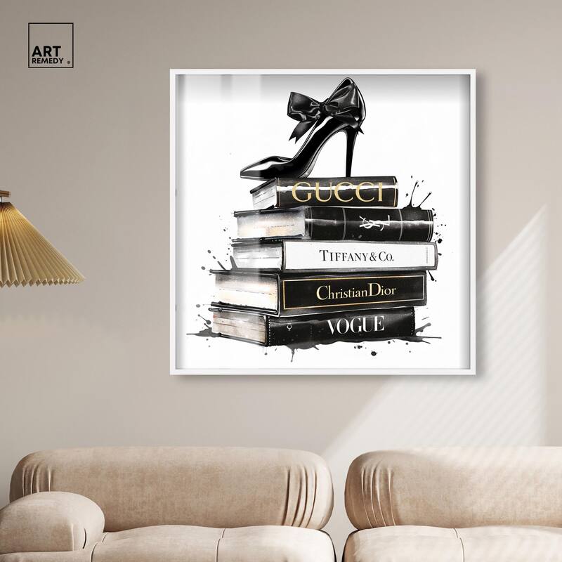 Inky Book Stack Shadowbox by Art Remedy
