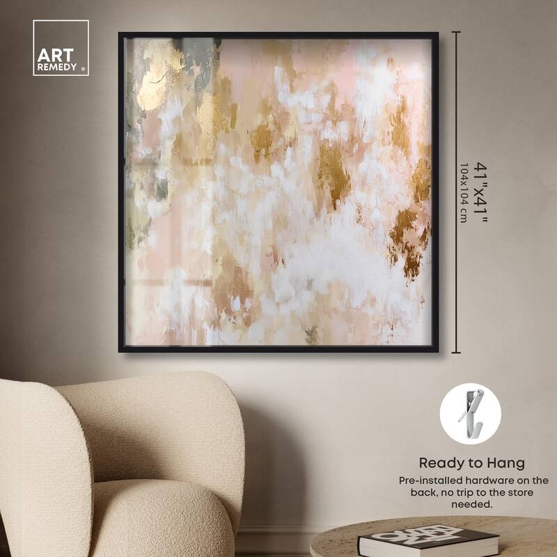 Golden Glimmer Gesture III Shadowbox by Art Remedy
