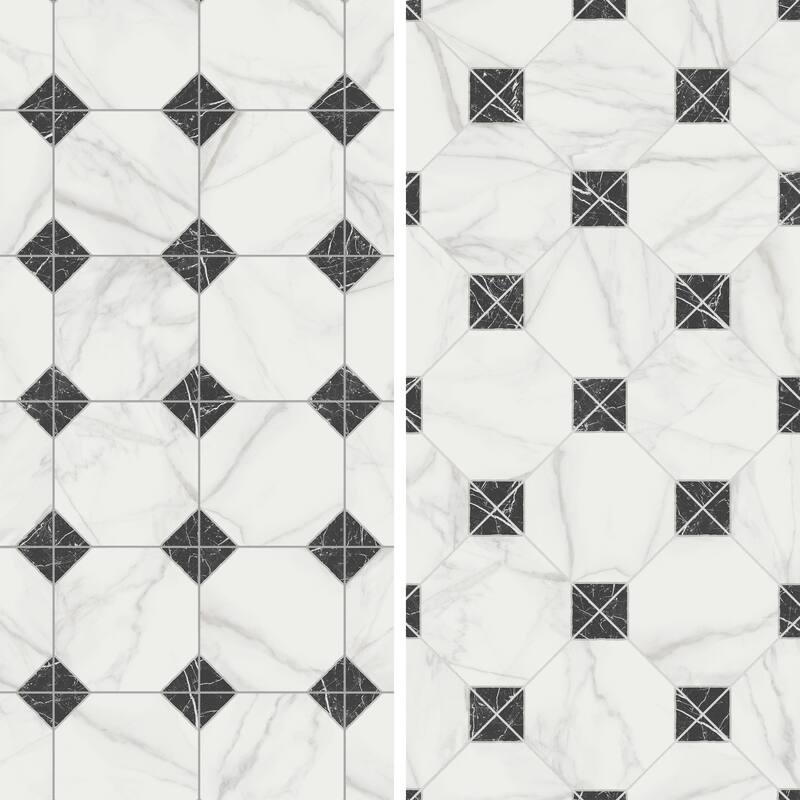 Merola Tile Merzoni Yard Marquina 17-7/8" x 17-7/8" Porcelain Floor and Wall Tile