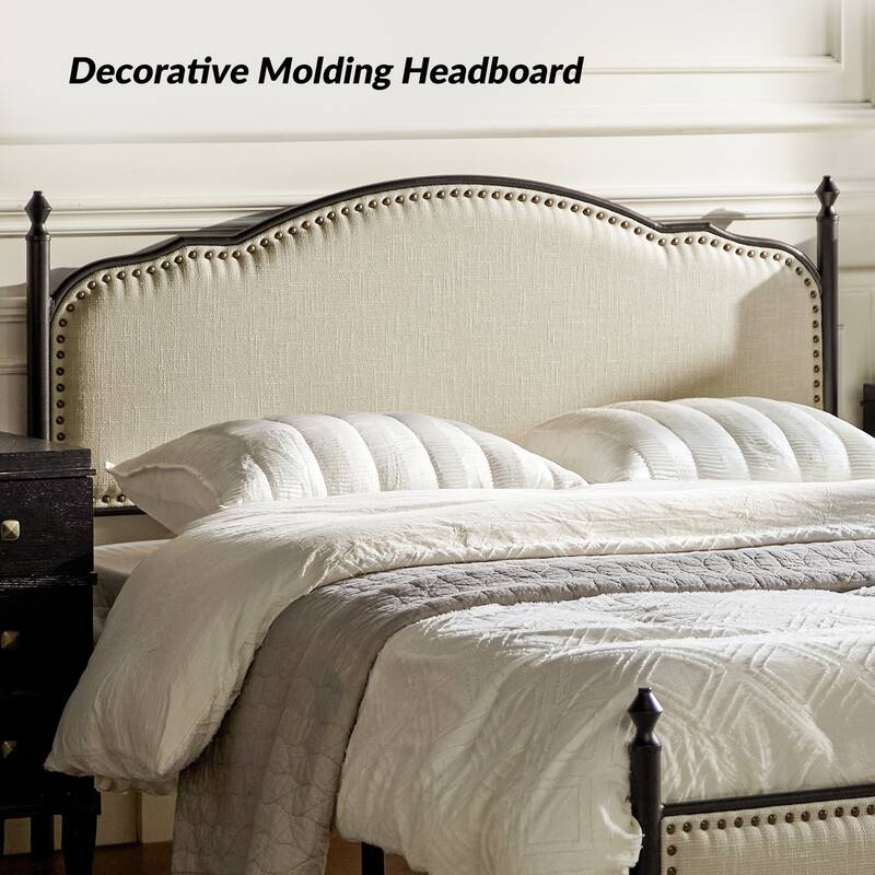 Dimas Modern Queen Size Upholstered Platform Bed with Metal Legs