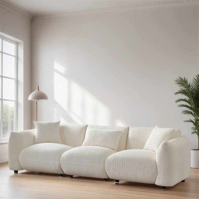 Modern 3-Seater Fabric Sectional Sofa with Legs