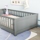 preview thumbnail 29 of 33, Twin Size Pine Wood Floor Platform Bed with Fence