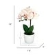 preview thumbnail 22 of 20, Artificial Phalaenopsis Orchid Flower Arrangement in White Pot 13in