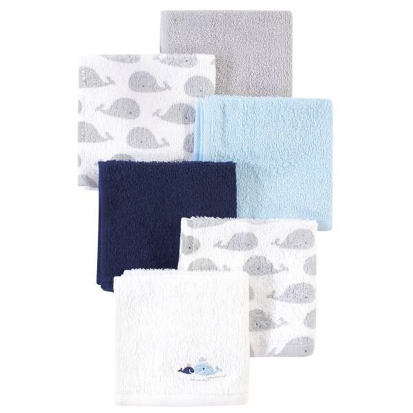slide 1 of 1, Luvable Friends Baby Boy Super Soft Cotton Washcloths, Whale, One Size - Whale - One Size One Size - Whale