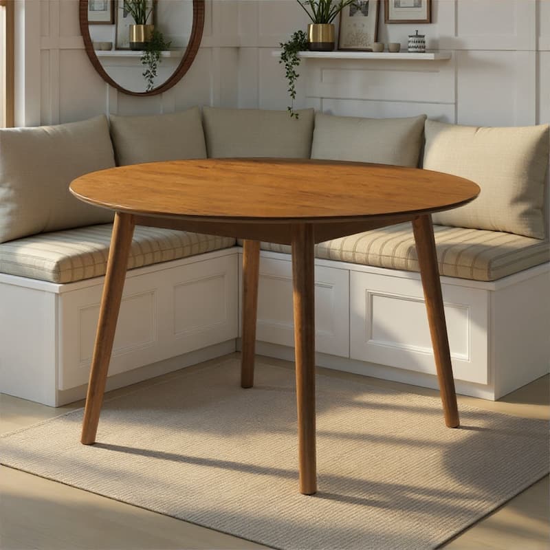 Bennet 47 in. Round Wood Dining Table in Walnut Finish