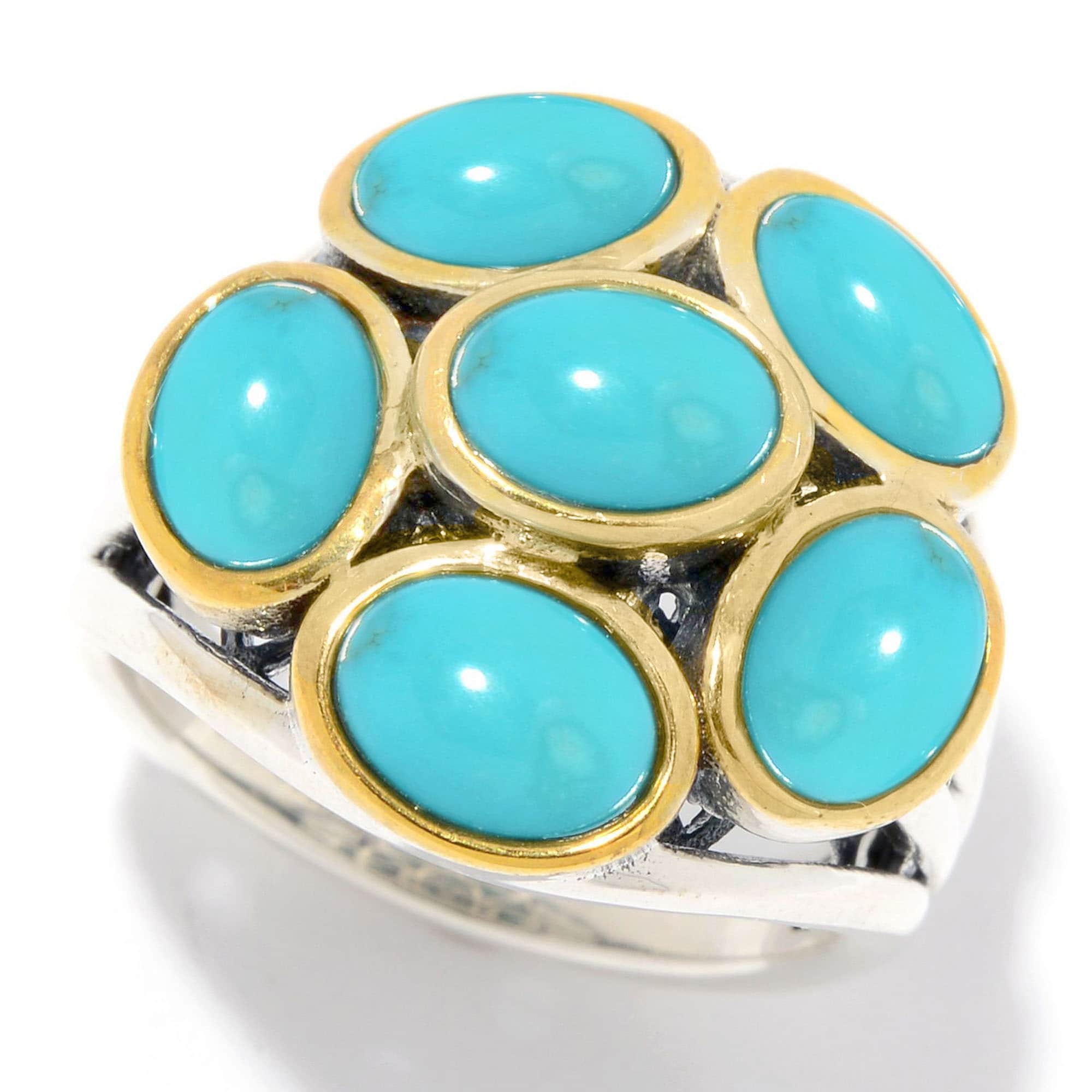 Pinctore 925 Sterling Silver Campitos Turquoise Ring