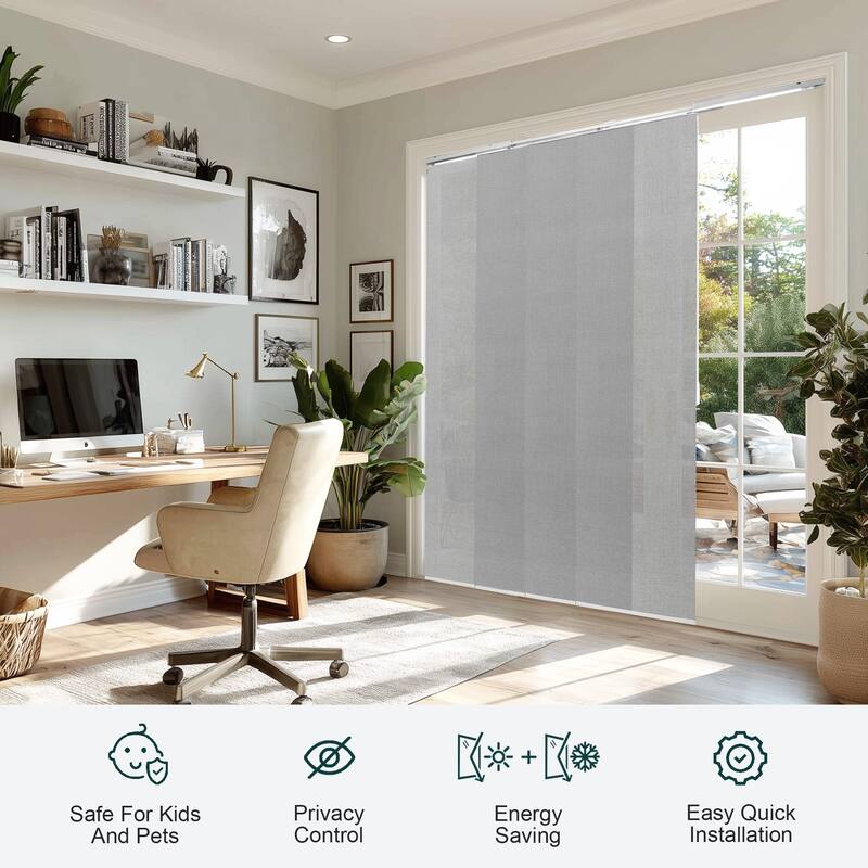 CHICOLOGY Adjustable Sliding Panels, 4-Rail Track, Light Filtering