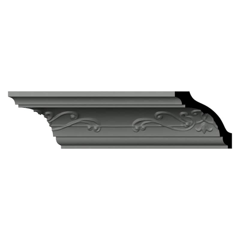 3 1/8"H x 3 1/8"P x 5"F x 96"L Willow Crown Moulding - 1-Pack