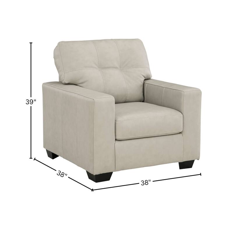 Roundhill Furniture Holmes Leather 3-Piece Living Room Set, Sofa Loveseat and Lounge Chair