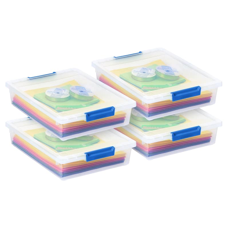 IRIS USA® CLIP BOX 5.5 Qt Buckle Lid - Clear - Set of 4