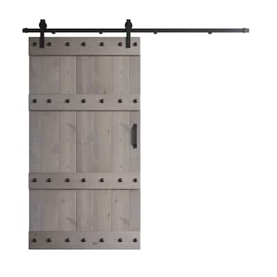 Coast Sequoia 42in x 84in Castle Series Pine Wood Sliding Barn Door With Hardware Kit