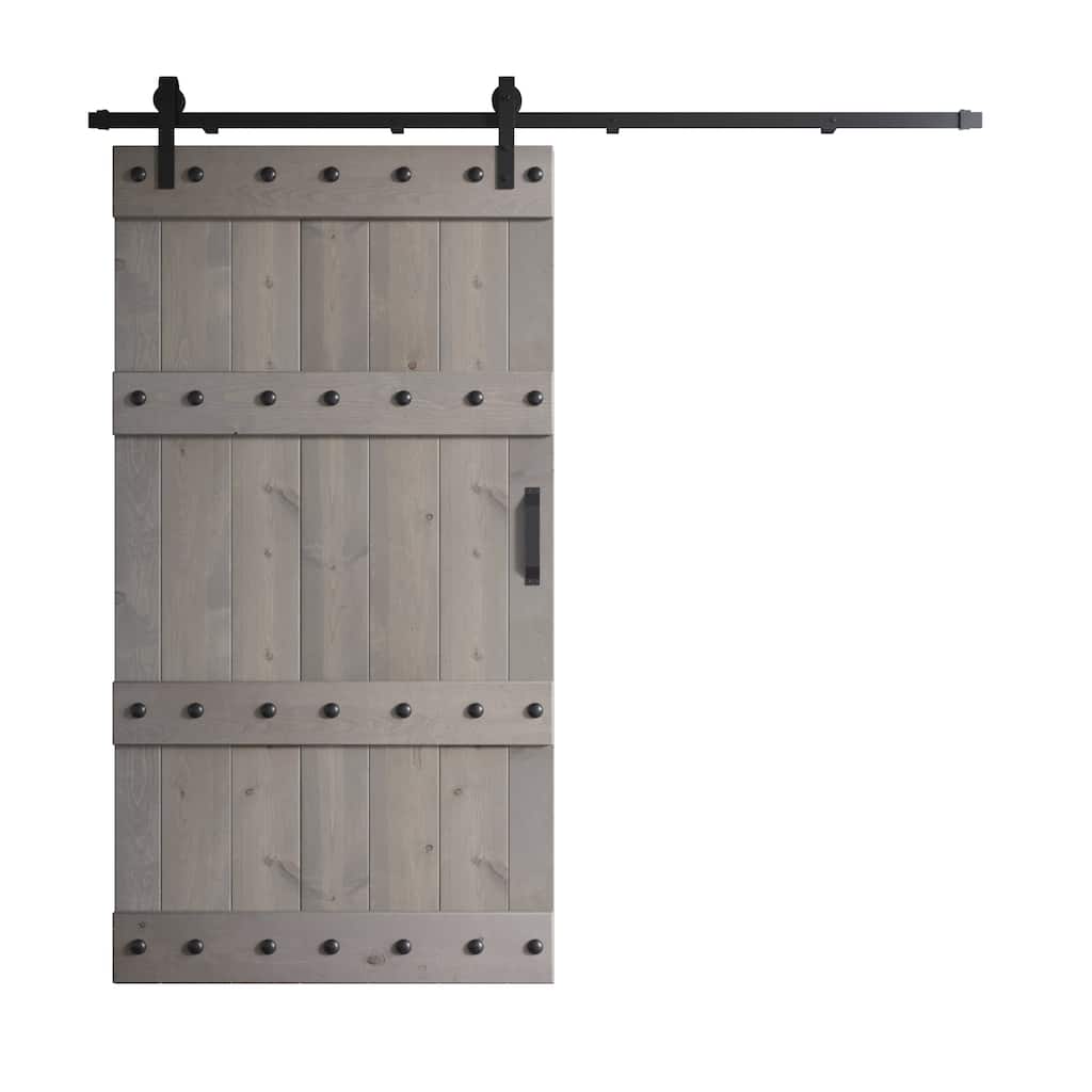 Coast Sequoia 42in x 84in Castle Series Pine Wood Sliding Barn Door With Hardware Kit