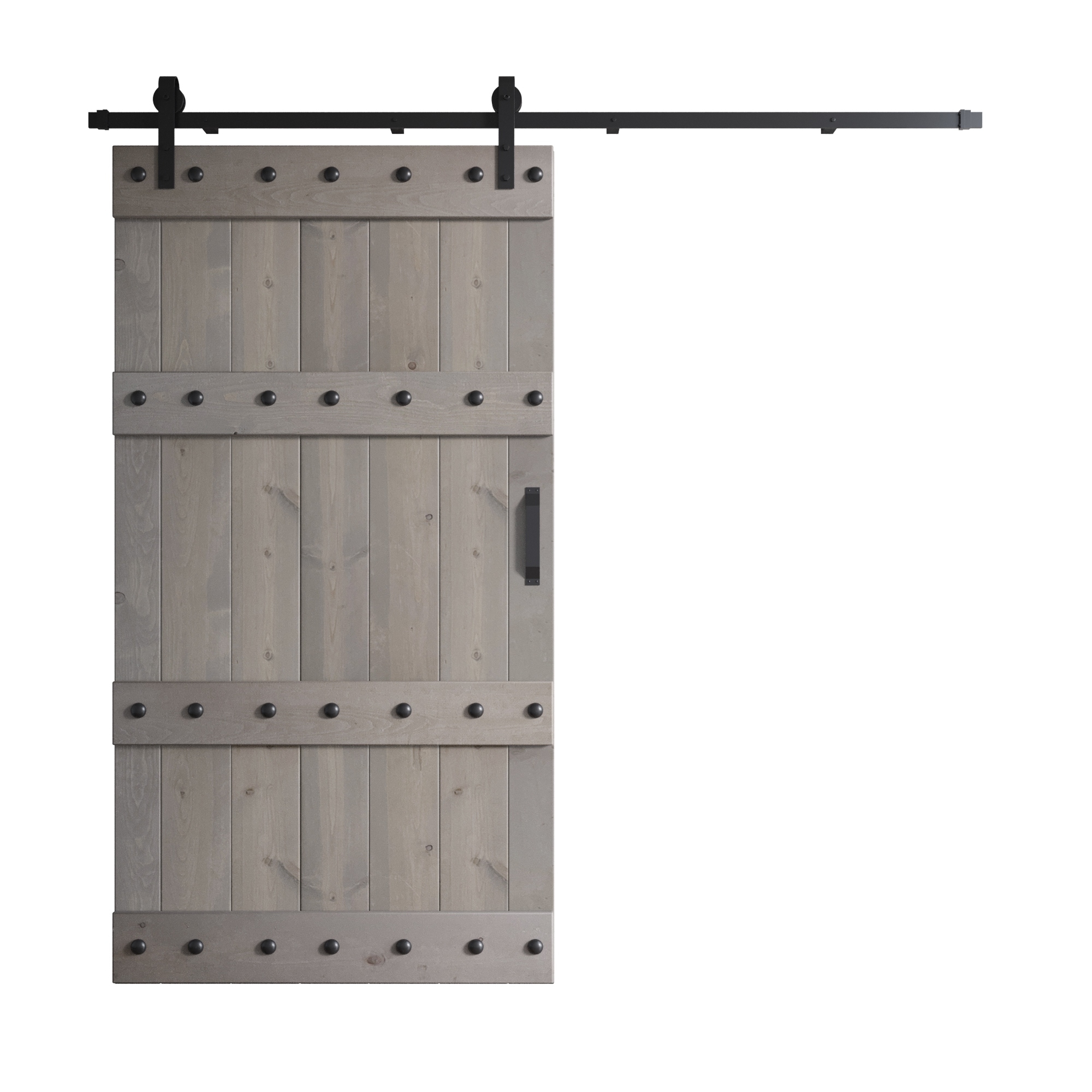 Coast Sequoia 42in x 84in Castle Series Pine Wood Sliding Barn Door With Hardware Kit