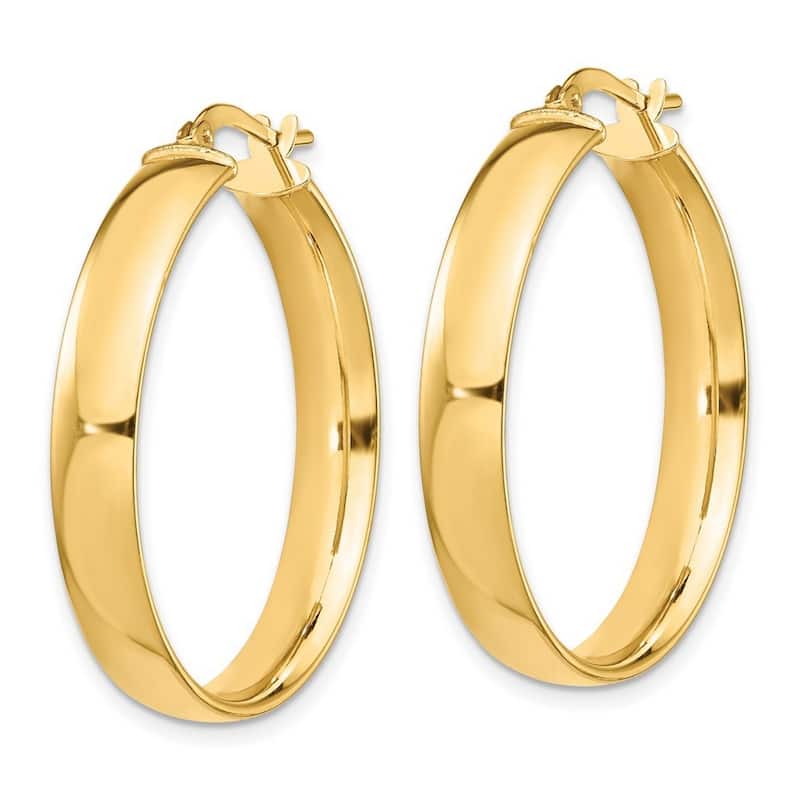Curata 14k Yellow Gold High Polished 31x30mm Hoop Earrings