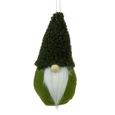 Plush Mini Gnome Christmas Ornament - 7" - Green