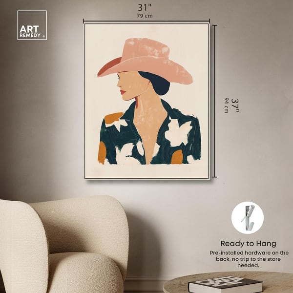 dimension image slide 1 of 20, Woman in the Pink Hat Canvas by Art Remedy