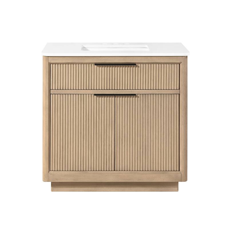 OVE Xander Bathroom Vanity with White Engineered Stone Top