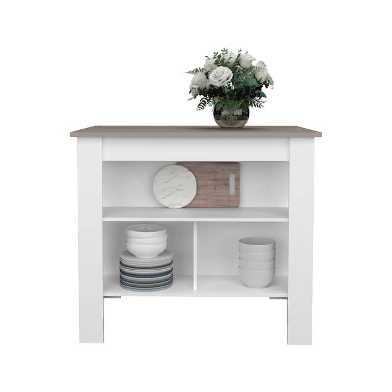 Kitchen Island 35.4" H, with 3 Shelves