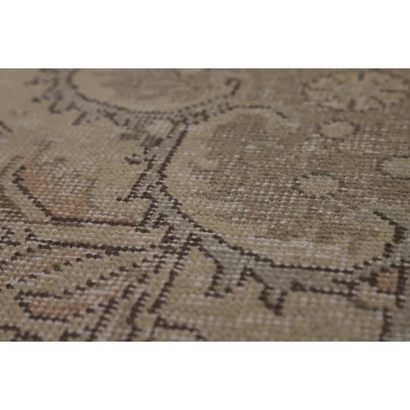 Tabriz Persian Vintage Rug Handmade Oriental Beige Wool Carpet - 9'6" x 12'10"