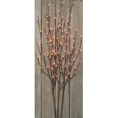 39" Brown Willow Branch Lighted Decoration with 96 Soft White LED Lights for Indoors or Outdoors