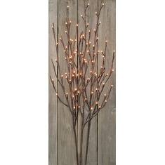 39" Brown Willow Branch Lighted Decoration with 96 Soft White LED Lights for Indoors or Outdoors