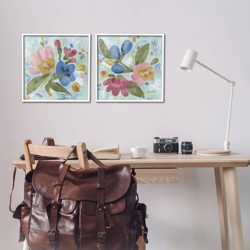 Stupell Eclectic Flower Bundles Framed Giclee Art Design By June Erica Vess (Set of 2)