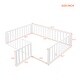 preview thumbnail 6 of 38, Safe Play Area, Full Size Wooden Floor Bed Frame with Fence and Door, Open Design Low Bed for Kids, Without Slats
