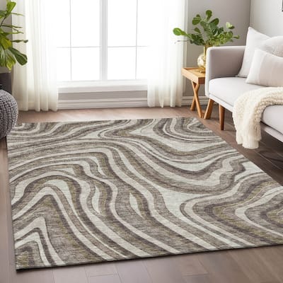 Premium Washable Super Soft Modern Waves Mayfield Rug