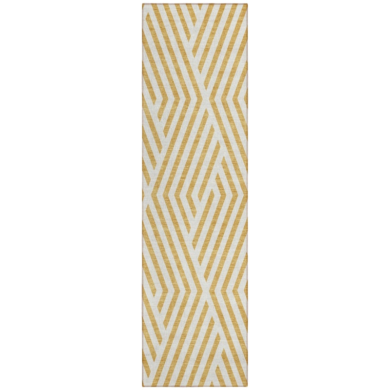 Machine Washable Indoor/ Outdoor Modern Diamonds Chantille Rug