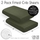 preview thumbnail 6 of 4, Woodland Camo Collection Boy Girl 2 Pack Fitted Crib Sheets Solid Dark Green Hunter Forest Solid Color Olive for Rustic Deer