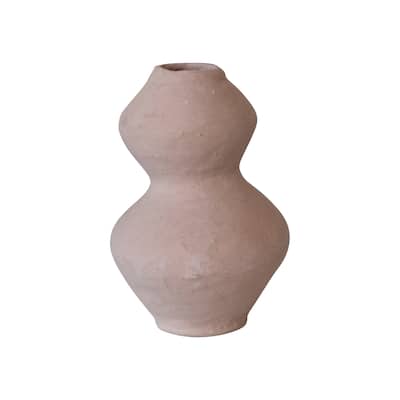 Handmade Paper Mache Vase with Dusty and Smooth Design