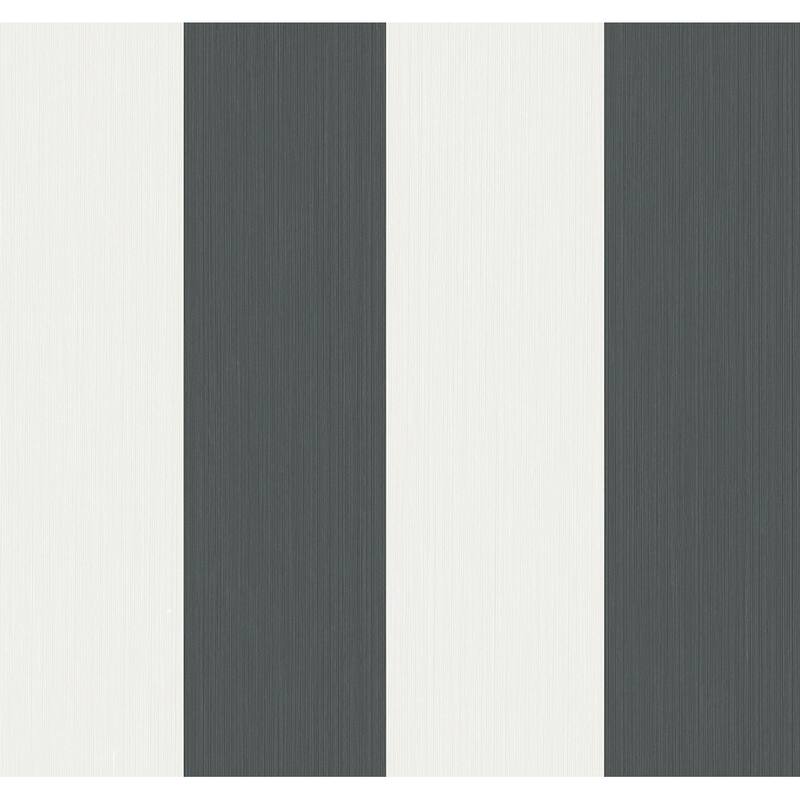 Seabrook Designs Dylan Striped Stringcloth Unpasted Wallpaper - 27 in W x 27 ft. L - Deep Grey