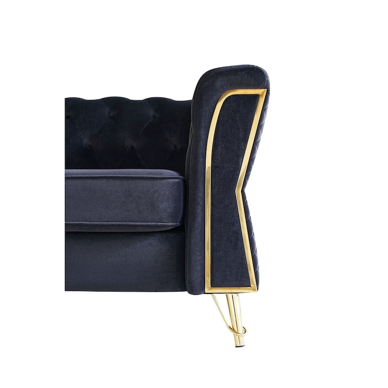 Gorgeous Loveseat Sofa, Living Room Upholstered Armsofa, Velvet 2 Seater Couch with Flared Armrests for Vanity Room