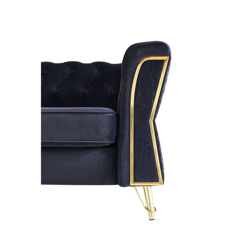 Luxurious Velvet Sofa with High-Density Foam & Unique Flared Arms - 3 Seater Couch