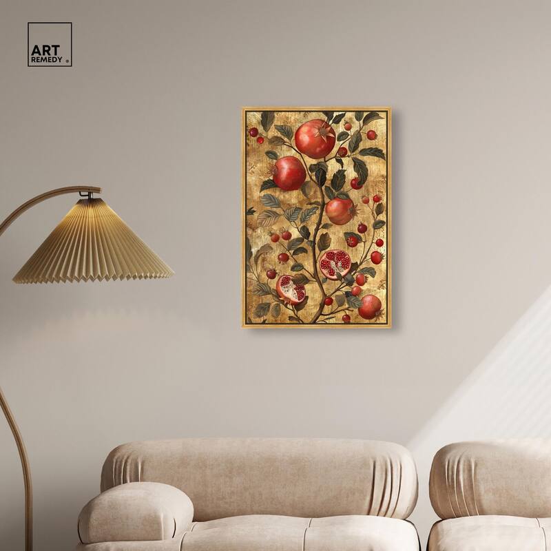 Golden Pomegranate Canvas by Art Remedy