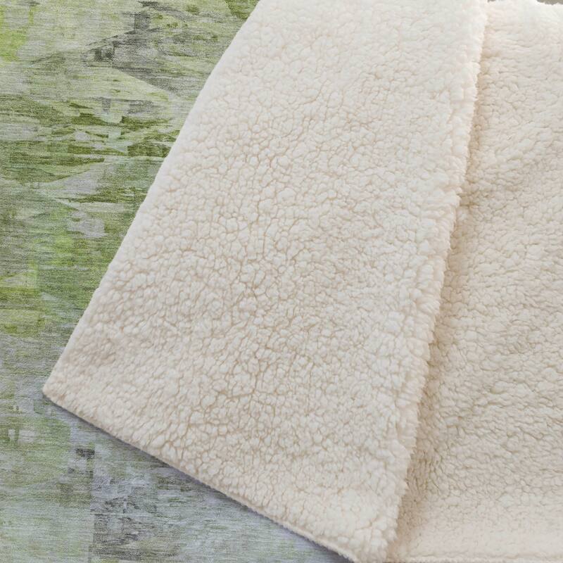 Premium Machine Washable Abstract Modern Sherpa Throw Blanket