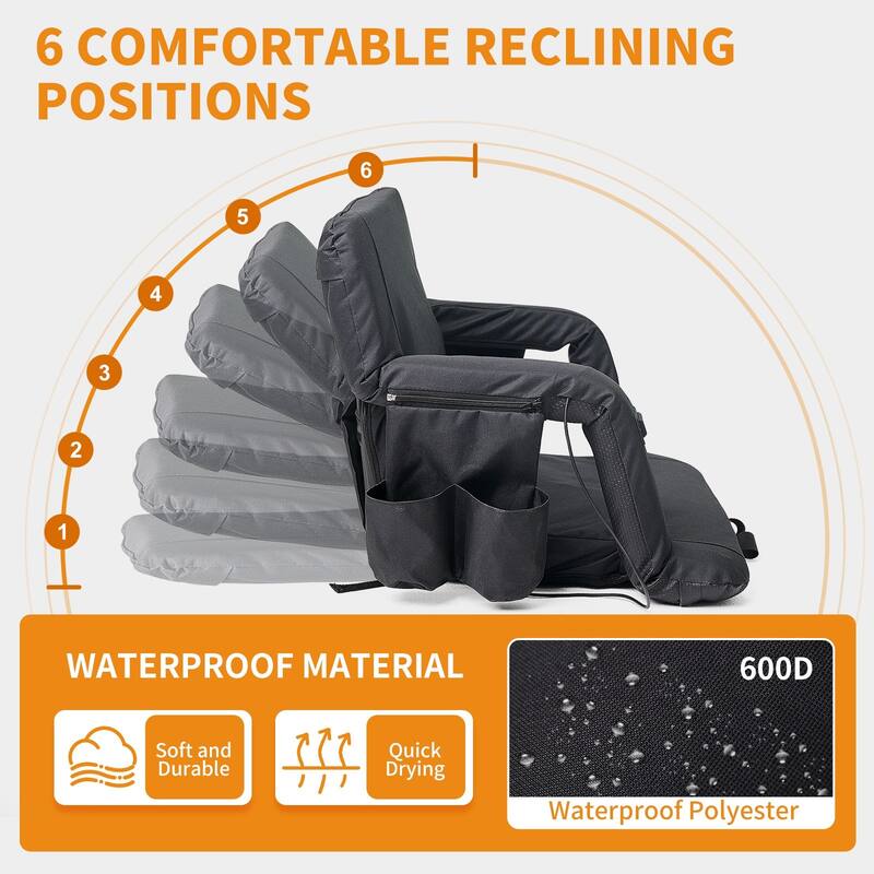 DoCred Heated Massage Stadium Seats with Back and Arm Support