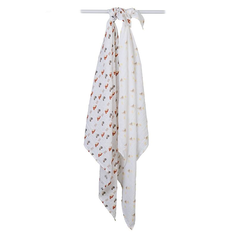 lulujo 2 PK Muslin Swaddling Blankets