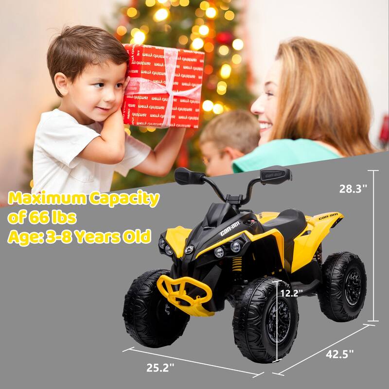 12V Kids ATV Ride on Toy Car Bombardier Licensed BRP Can-am 4 Wheeler