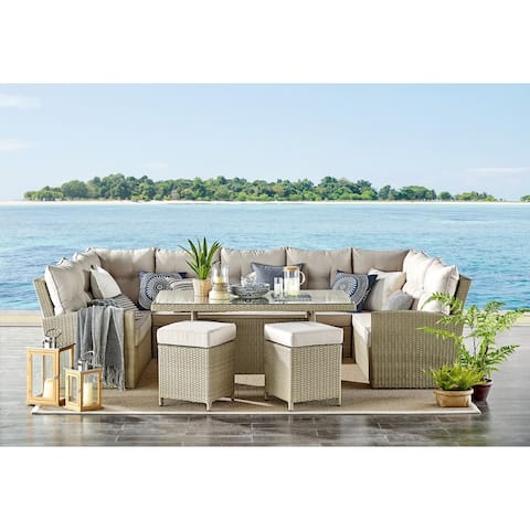 Lawayon Outdoor Wicker Horseshoe Sectional Sofa by Havenside Home
