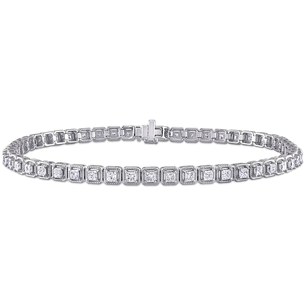 Miadora 14k White Gold Diamond Tennis Bracelet 1 1/3 to 6 1/10ct TDW