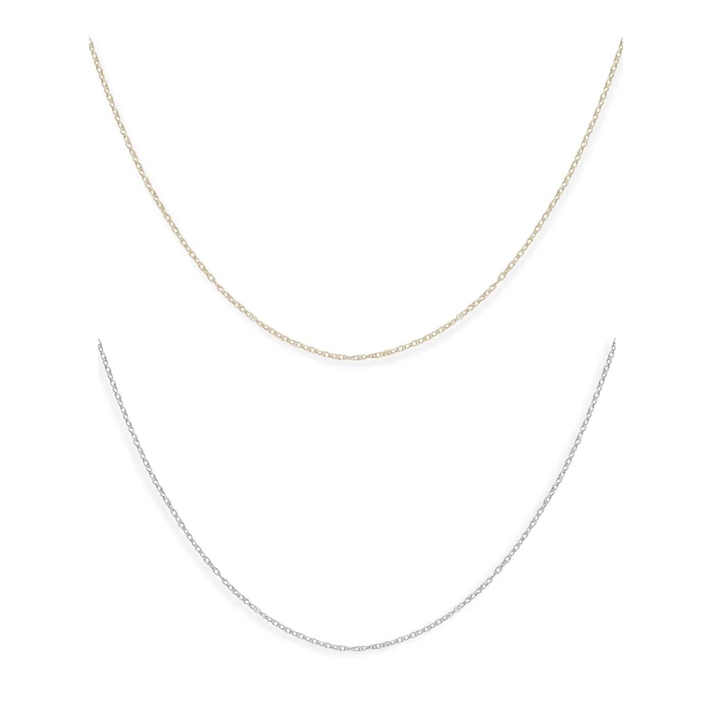 14k Gold Children's 13-inch Carded Rope Chain Necklace