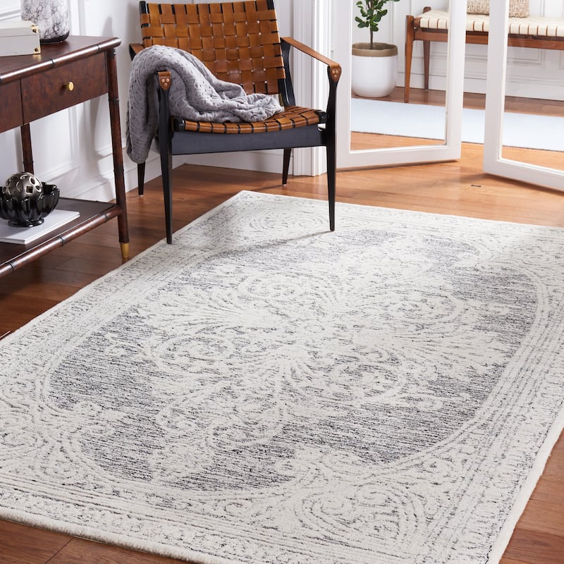 SAFAVIEH Handmade Metro Styliani Oriental Wool Rug - 8' x 10' - Ivory/Black